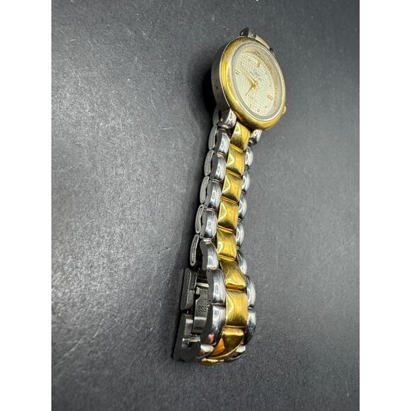 Vintage Oscar de la Renta Studio Two-Tone Watch Houndstooth Dial 294-Y121A 25mm